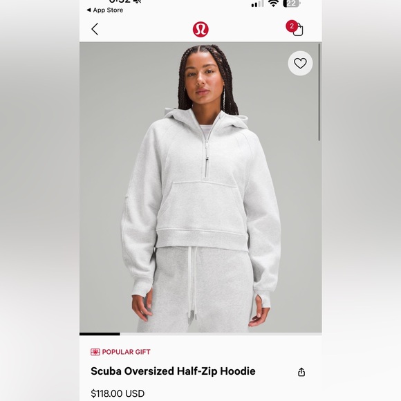 Lululemon Scuba Oversized Half-Zip Hoodie- XS/S - Picture 5 of 6